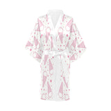 Hand drawn ice cream pattern Women's Short Kimono Robe