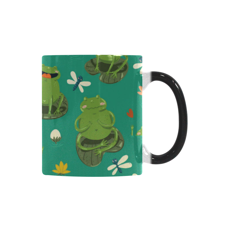 Cute frog dragonfly design pattern Morphing Mug Heat Changing Mug