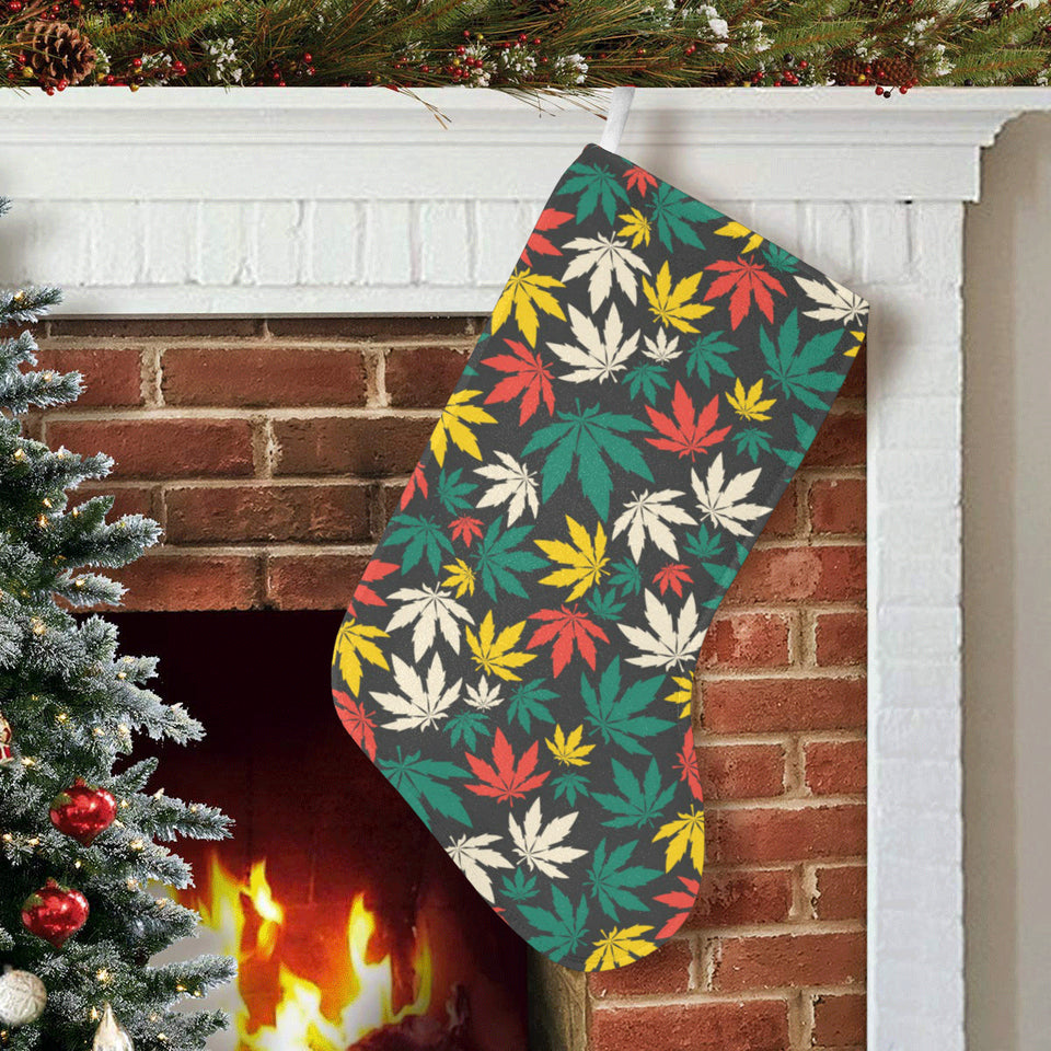 Canabis Marijuana Weed Pattern Print Design 02 Christmas Stocking