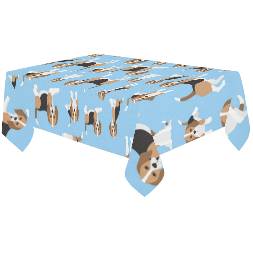 Beagle dog blue background pattern Tablecloth