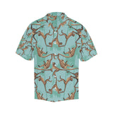 Monkey Palm tree background Men's All Over Print Hawaiian Shirt