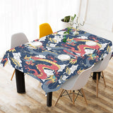 Blue red dragon cloud pattern Tablecloth