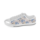 Cute peacock pattern Men's Low Top Shoes White
