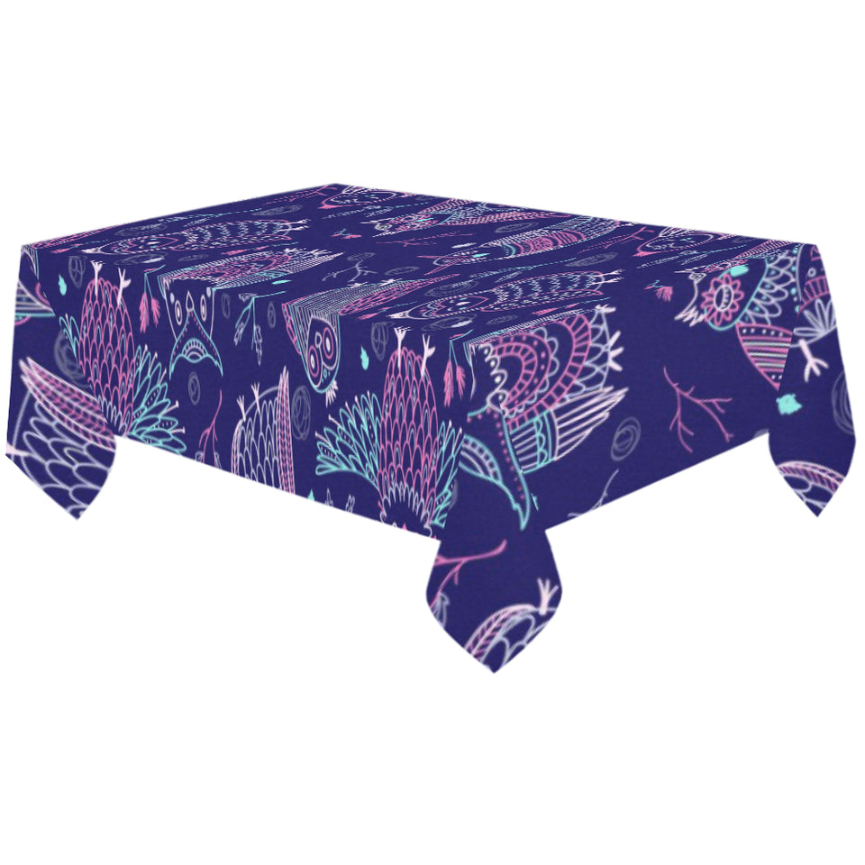 Cute owls pattern boho style ornament Tablecloth