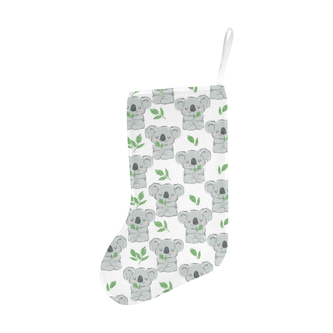 Hand drawn Koala leaves pattern Christmas Stocking