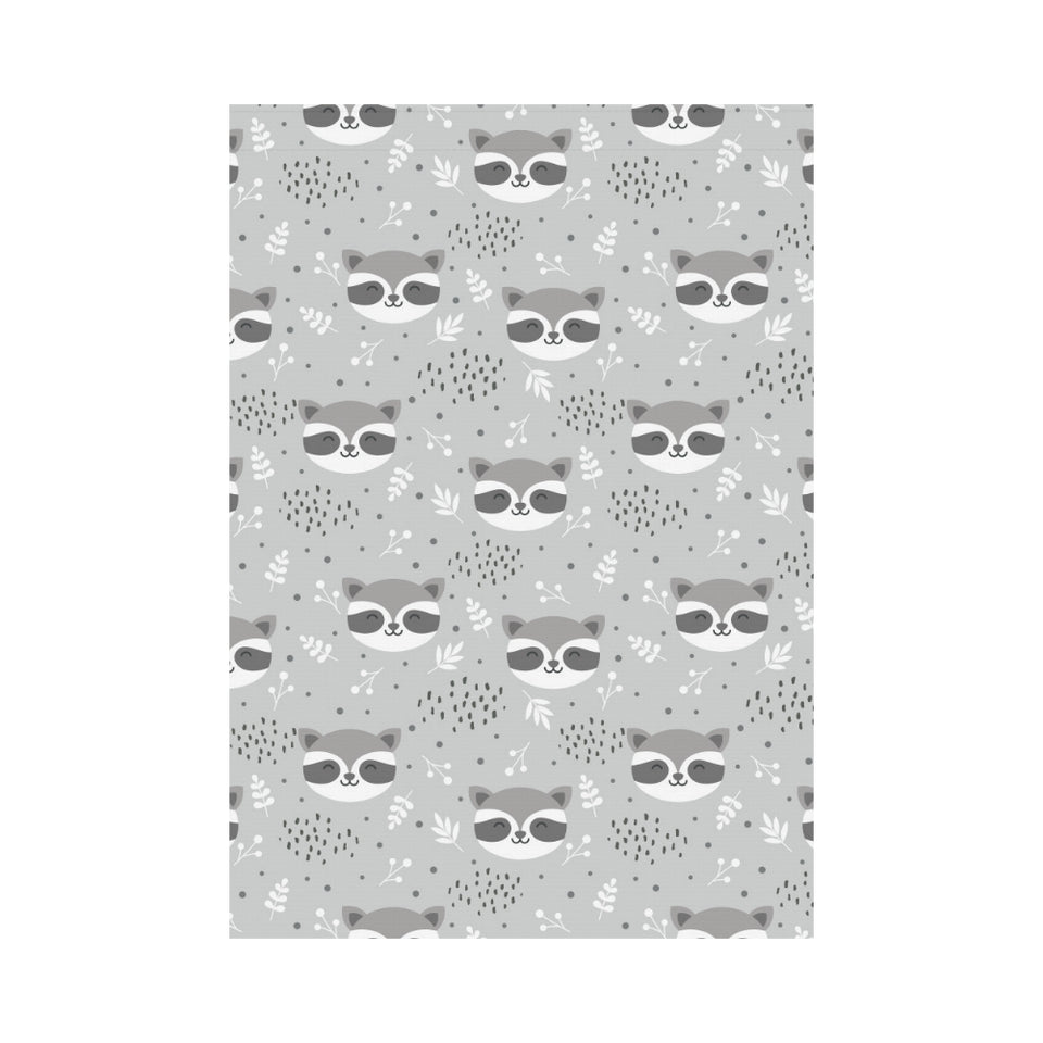 Cute raccoons leaves dot House Flag Garden Flag