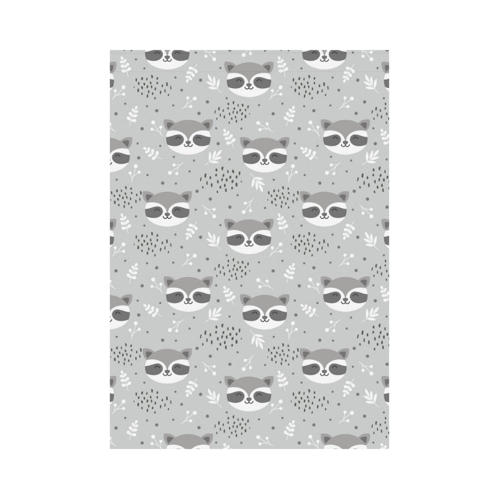 Cute raccoons leaves dot House Flag Garden Flag