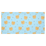 Brown cute pomeranian blue blackground Tablecloth