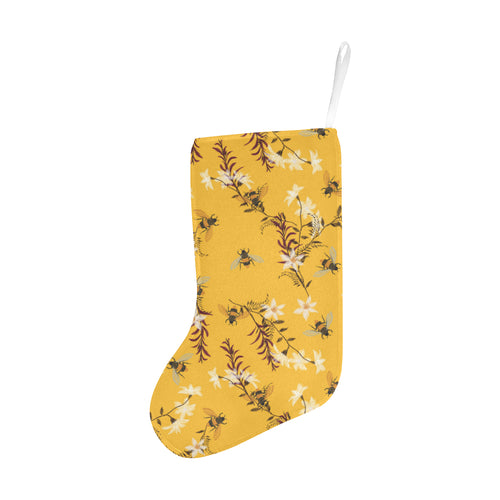 Bee flower pattern Christmas Stocking