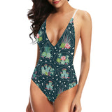 Cactus glass terrarium pattern Women's One-Piece Swimsuit
