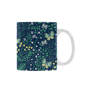 butterfly leaves pattern Classical White Mug (Fulfilled In US)