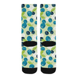 blueberry flower pattern Crew Socks