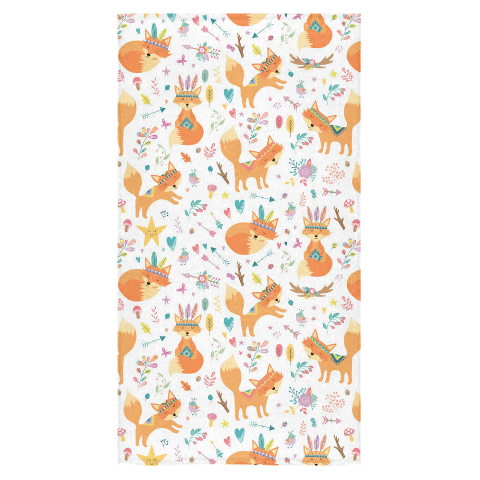 cute tribal fox pattern Bath Towel