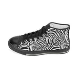 Zebra skin pattern Women's High Top Canvas Shoes Black