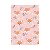 Cute fox pattern pink background House Flag Garden Flag