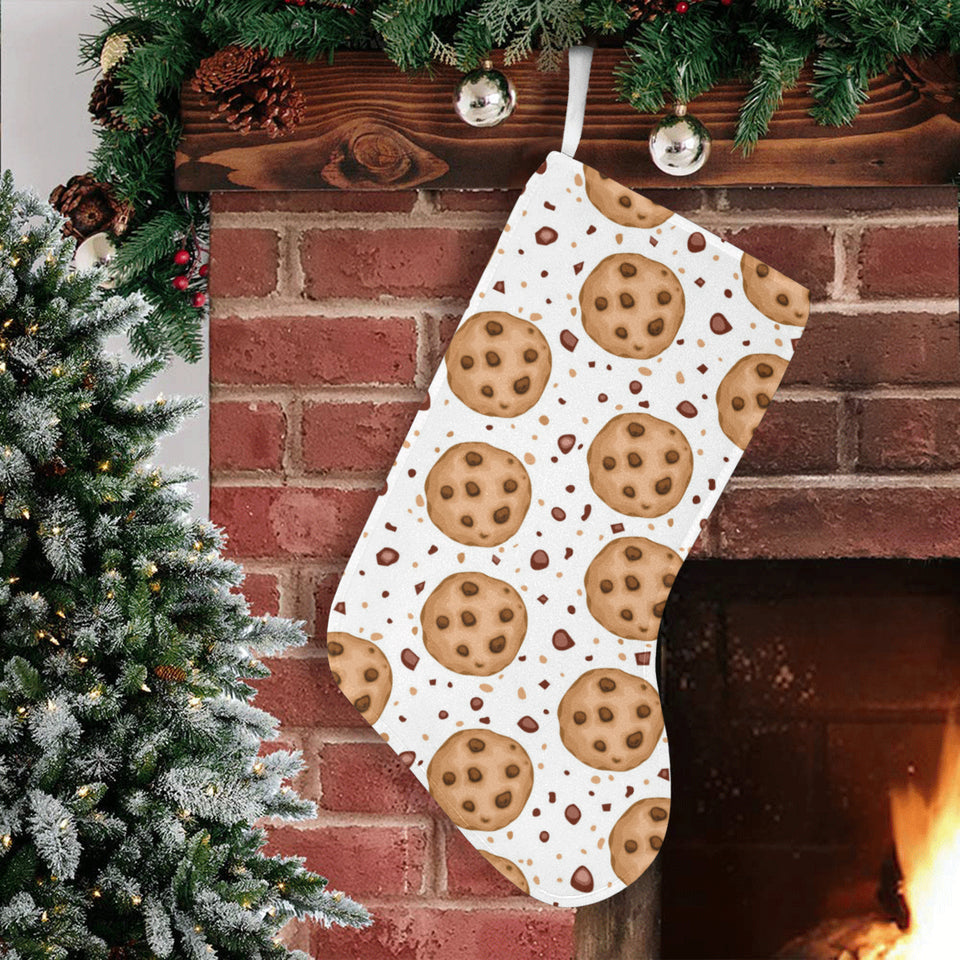 chocolate chip cookie pattern Christmas Stocking