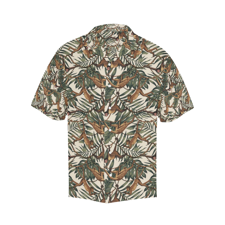 Monkey tropical leaves background Men's All Over Print Hawaiian Shirt