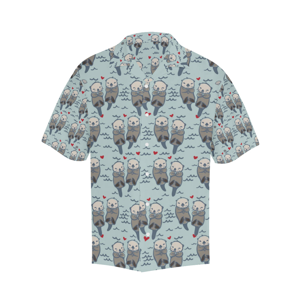 Lovely Sea Otter Pattern Men's All Over Print Hawaiian Shirt