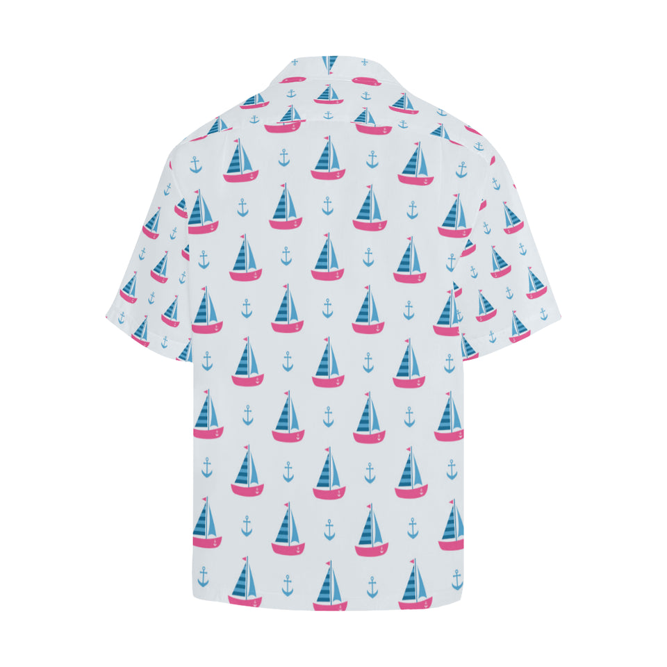 Sailboat anchor pattern Men's All Over Print Hawaiian Shirt