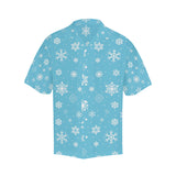 Snowflake pattern blue background Men's All Over Print Hawaiian Shirt