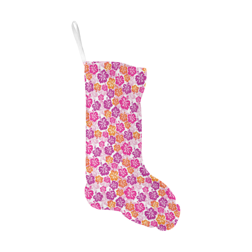 Hibiscus Pattern Print Design 01 Christmas Stocking