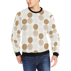 Gold Texture mushroom pattern Men's Crew Neck Sweatshirt