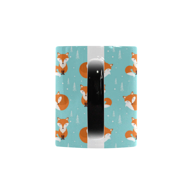 Fox pattern blue b ackground Morphing Mug Heat Changing Mug