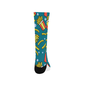 French fries red paper box pattern Crew Socks