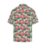 Beautiful flamingo tropical palm leaves hibiscus p Men's All Over Print Hawaiian Shirt