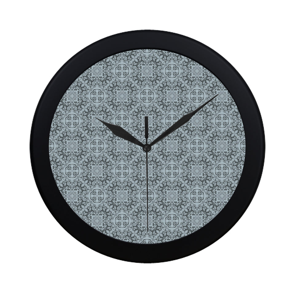 Traditional indian element pattern Elegant Black Wall Clock