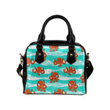 Octopuses sea wave background Shoulder Handbag