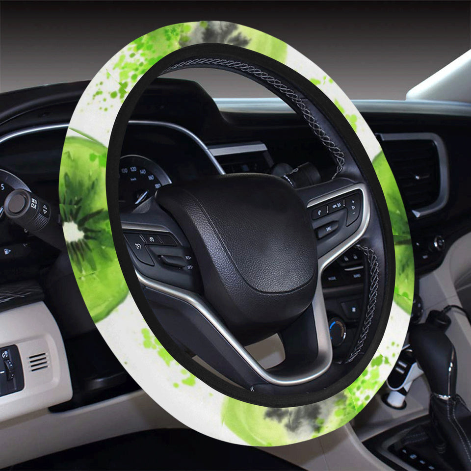 Watercolor kiwi pattern Car Steering Wheel Cover