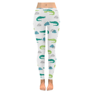 watercolor crocodile pattern Women's Legging Fulfilled In US