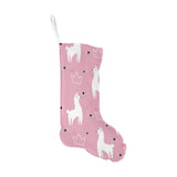 Llama Alpaca pink background Christmas Stocking