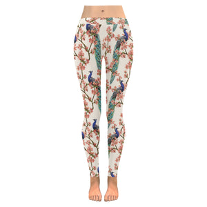 Peacock tropical flower pattern Women's Legging Fulfilled In US