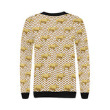 Rhino yellow theme pattern Women's Crew Neck Sweatshirt