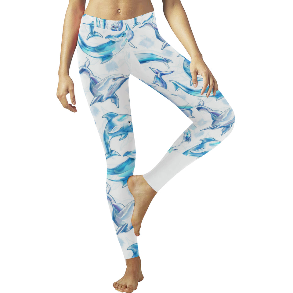 Watercolor dolphin pattern Women's Legging Fulfilled In US