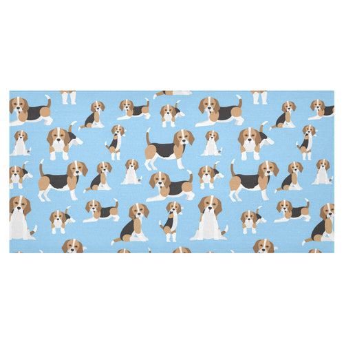 Beagle dog blue background pattern Tablecloth