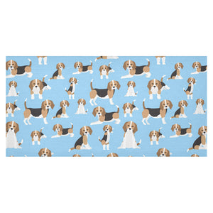 Beagle dog blue background pattern Tablecloth