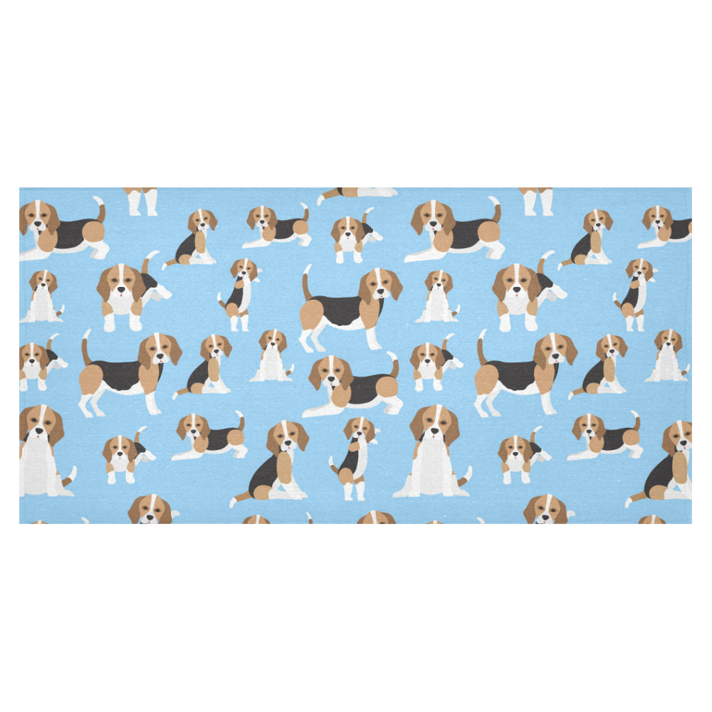 Beagle dog blue background pattern Tablecloth
