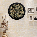 Leopard print design pattern Elegant Black Wall Clock