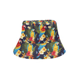 Colorful parrot flower pattern Unisex Bucket Hat
