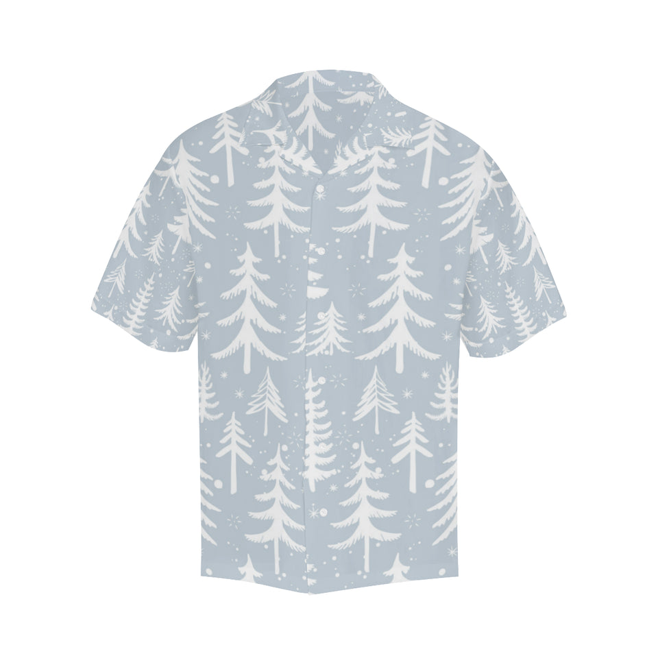 Christmas tree winter forest pattern Men's All Over Print Hawaiian Shirt
