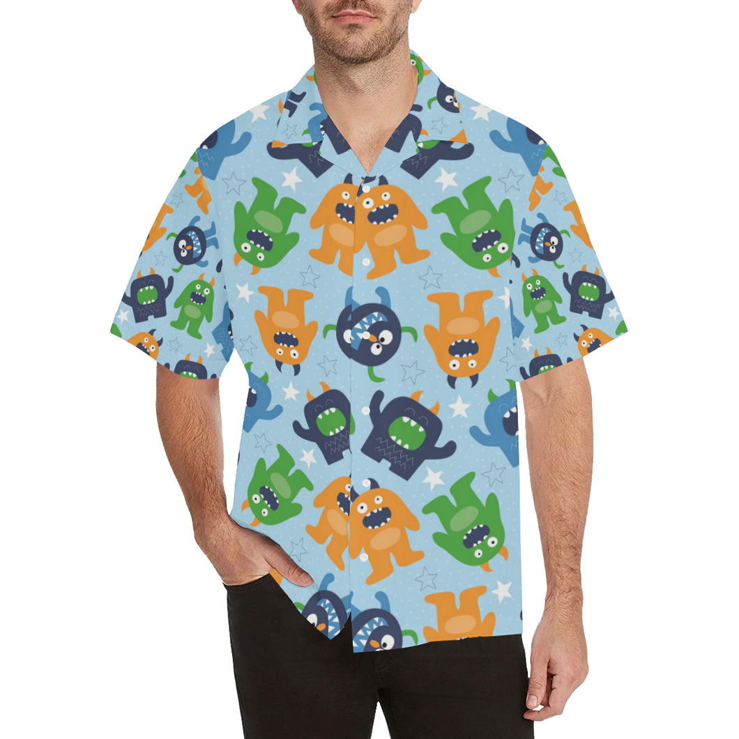 Alien Pattern Print Design 04 Men's All Over Print Hawaiian Shirt (Model T58)