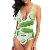 cucumber whole slices pattern Women's One-Piece Swimsuit