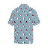 Cute penguin christmas snow pattern Men's All Over Print Hawaiian Shirt