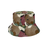 Japanese cranes flying forest dot pattern Unisex Bucket Hat