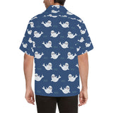 Cute white baby sea lion seal pattern Men's All Over Print Hawaiian Shirt