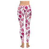 pink sketch tulip pattern Women's Legging Fulfilled In US