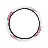 Pink lotus waterlily pattern Car Steering Wheel Cover